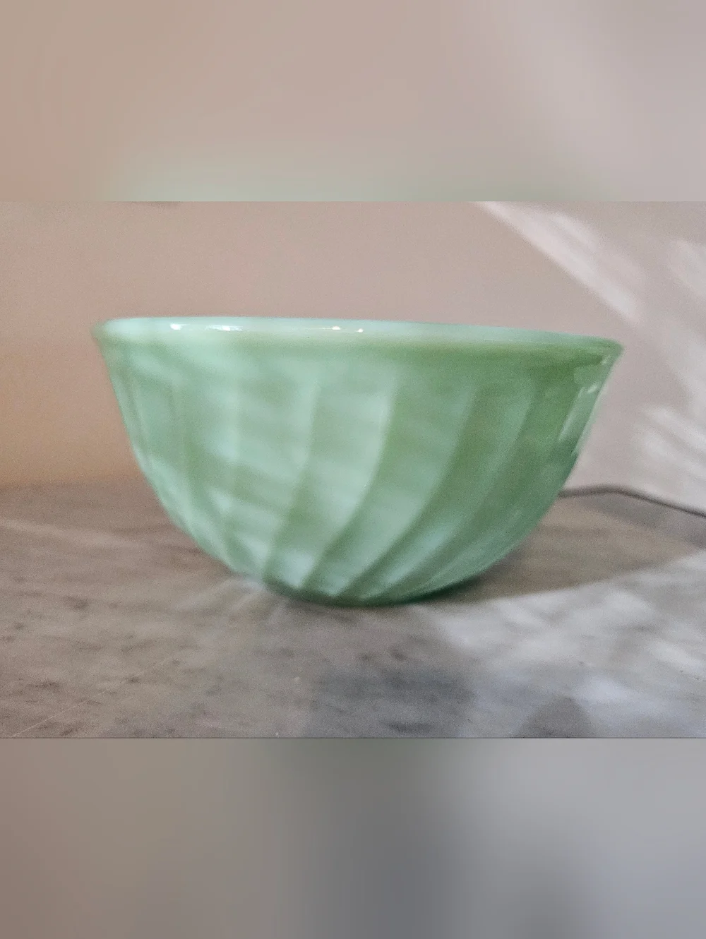 Fire-King Jadeite Swirl Mixing Bowl Set 4 Nesting Vintage Glass
